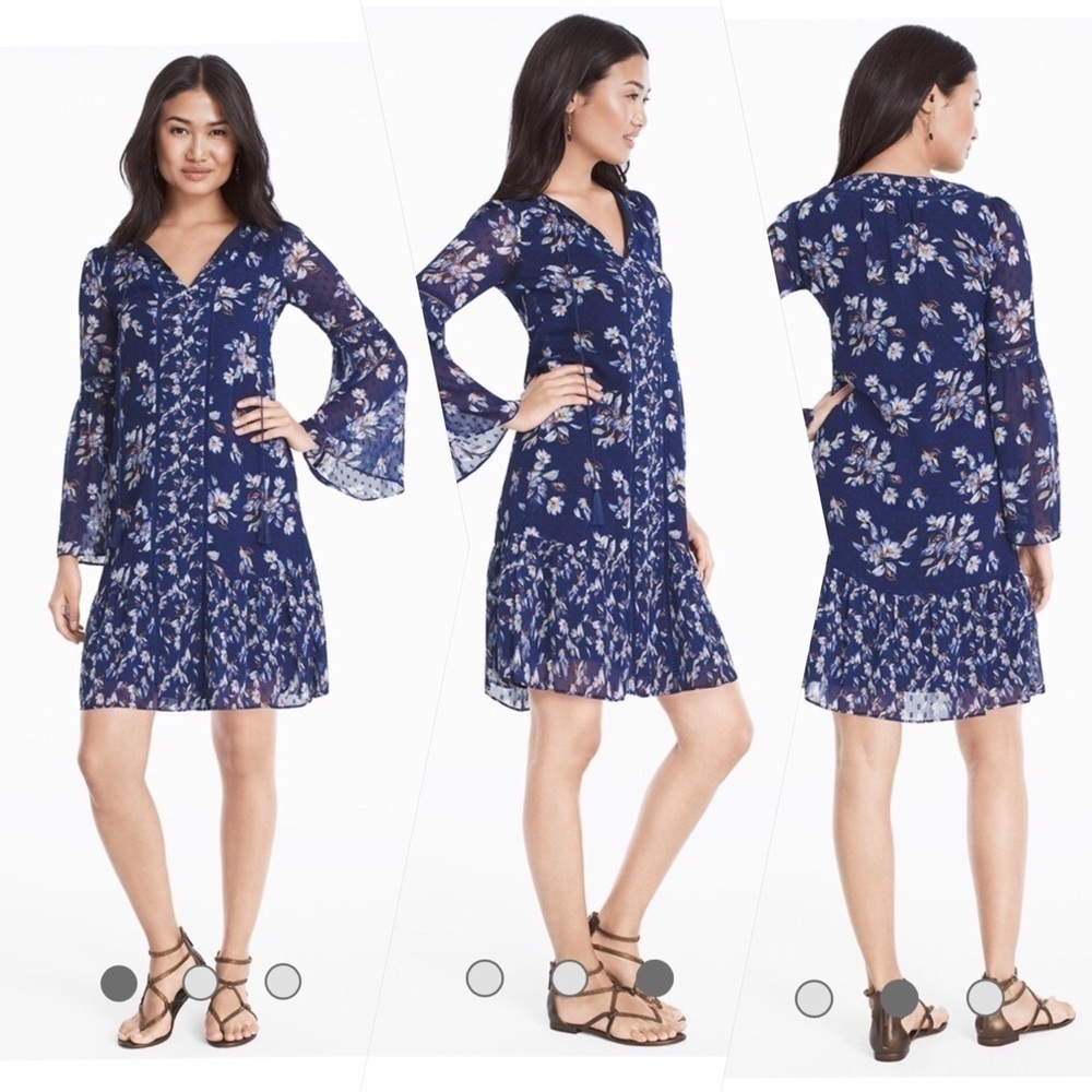 Whbm Lace inset floral shift dress. P/A1127/10